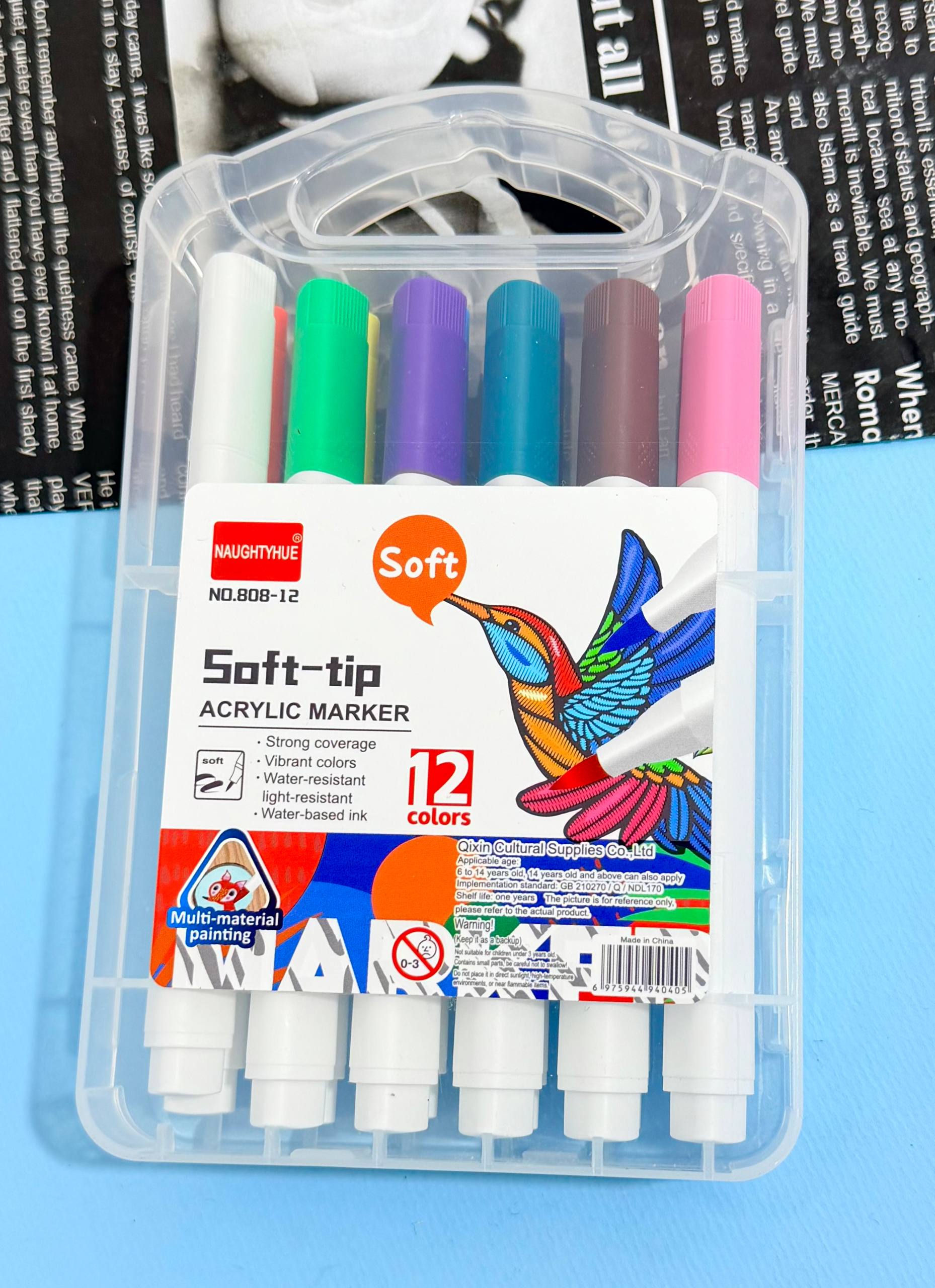 ماژیک سافت تیپ ۱۲ رنگ Soft Tip – ماژیک نوک نرم رنگی مناسب نقاشی، طراحی و رنگ‌آمیزی
